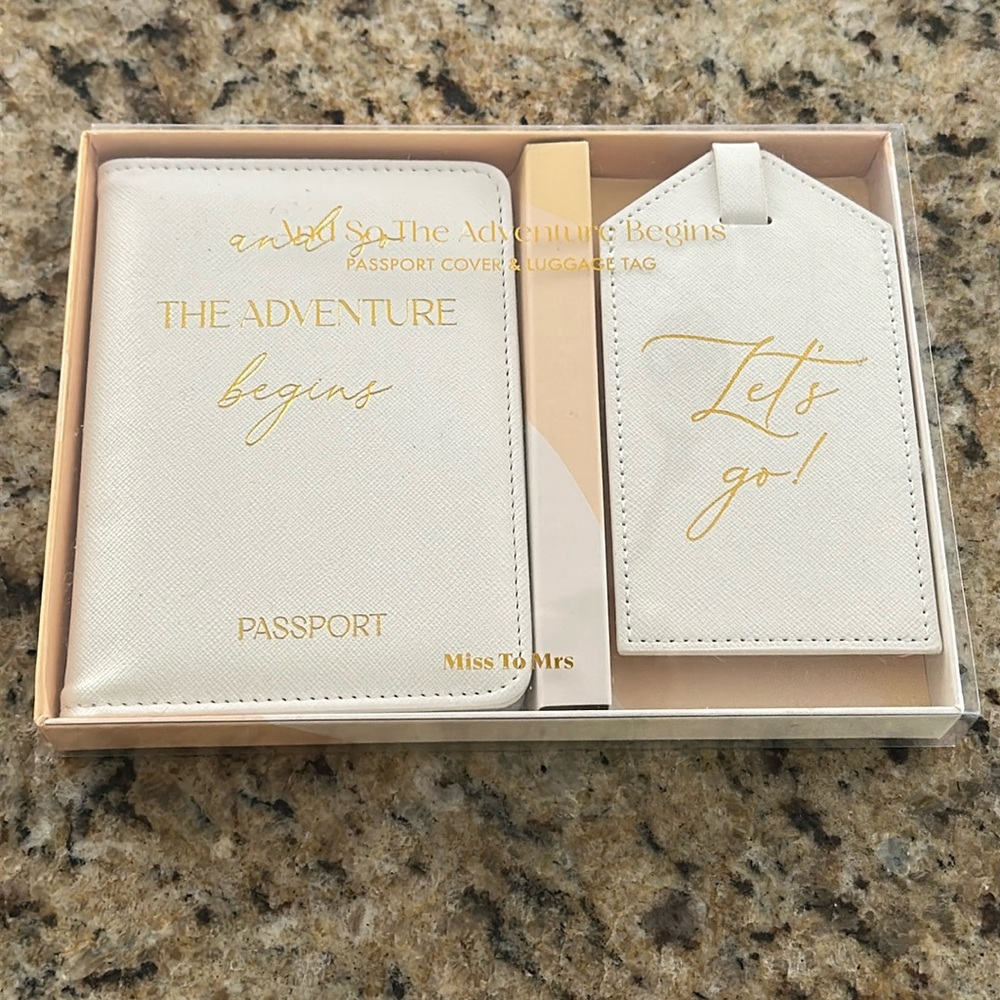 Passport cover & Luggage Tag ..AND SO THE ADVENTURE BEGINS